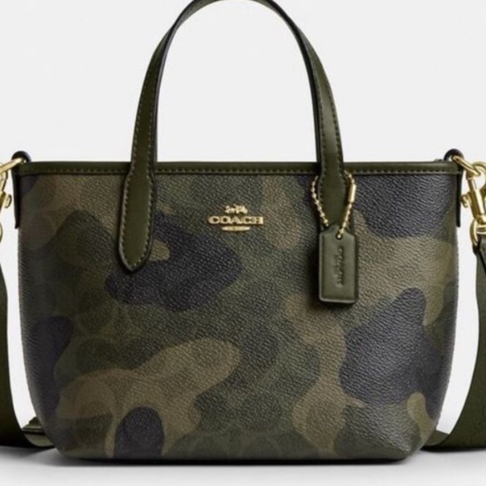 COACH CITY MINI TOTE BAG IN SIGNATURE CAMO PRINT